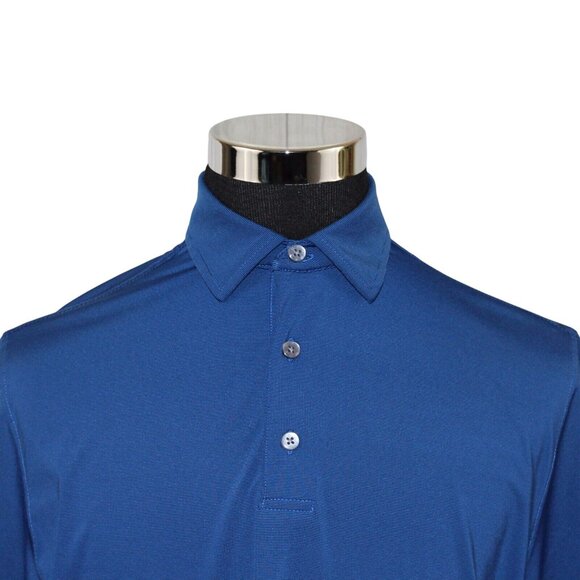 Footjoy FJ Medium 3 Button Collar Polo Golf Shirt Blue Short Sleeve Collared - Picture 3 of 9